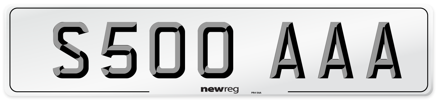 S500 AAA Number Plate from New Reg